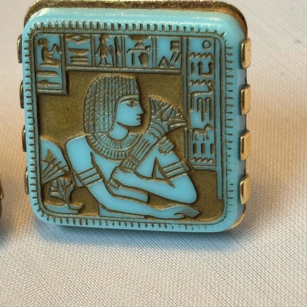 Vintage Egyptian scene cuff links